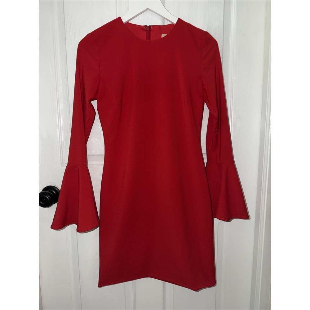 HUTCH for Anthropologie Milla Red‎ Bell Sleeve Mini Dress XS Shift